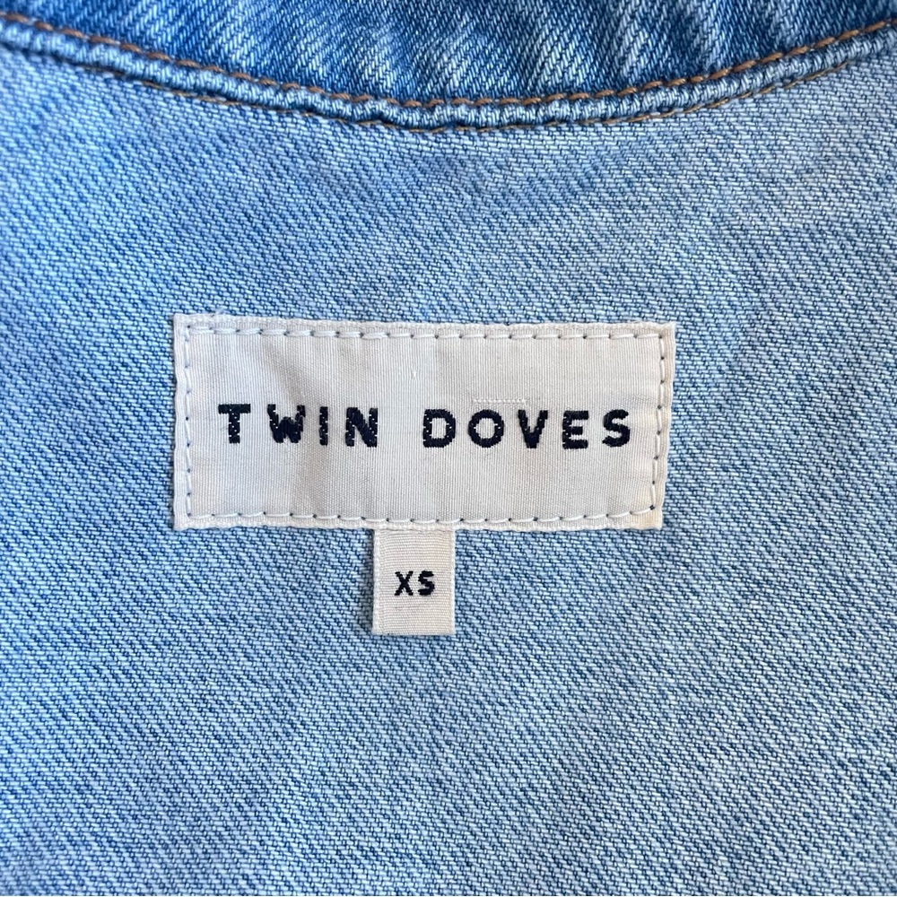 Emerson Fry Twin Doves Easy Boyfriend Denim Jacket Oversized Size XS - Picture 8 of 11